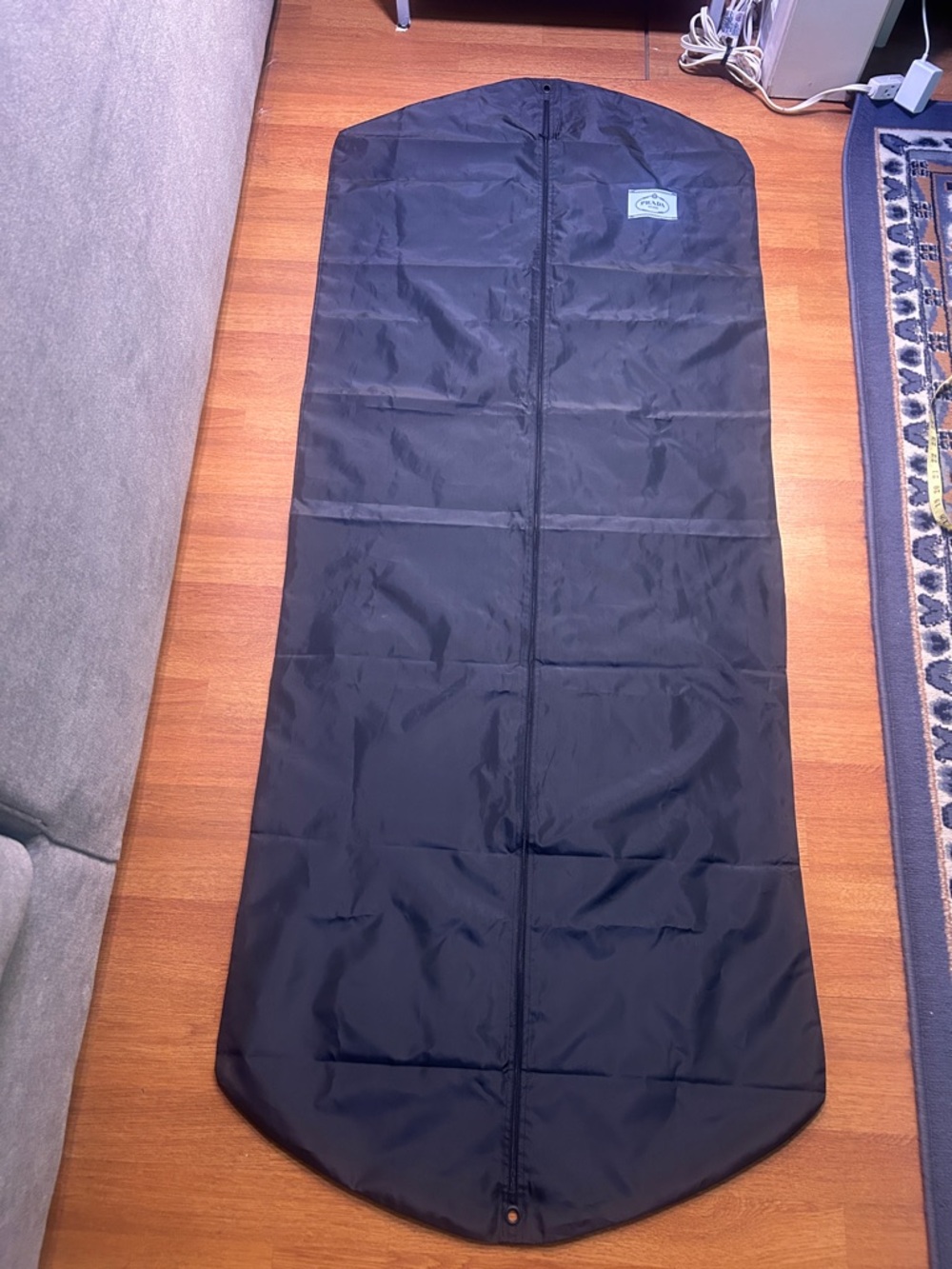 Prada Black Nylon Garment Bag with Logo Patch